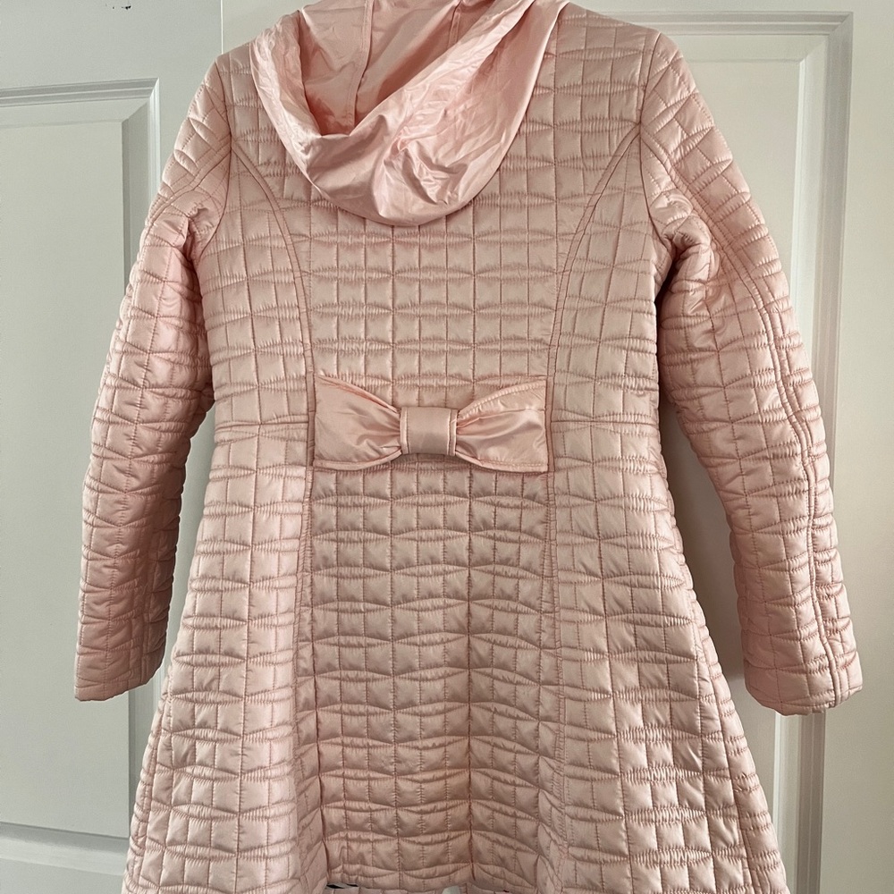 Kate Spade Pink Quilted Hooded Coat with Bow